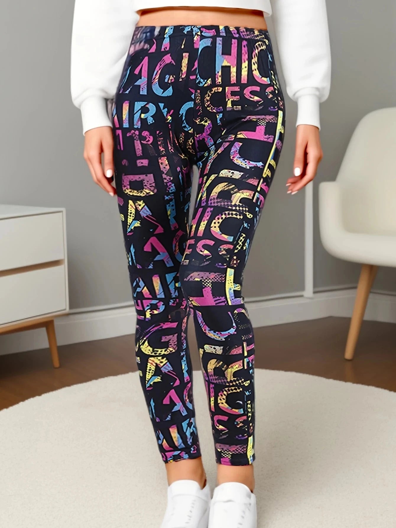 Graffiti Casual Leggings Printed Women's Leggings High GlowCart