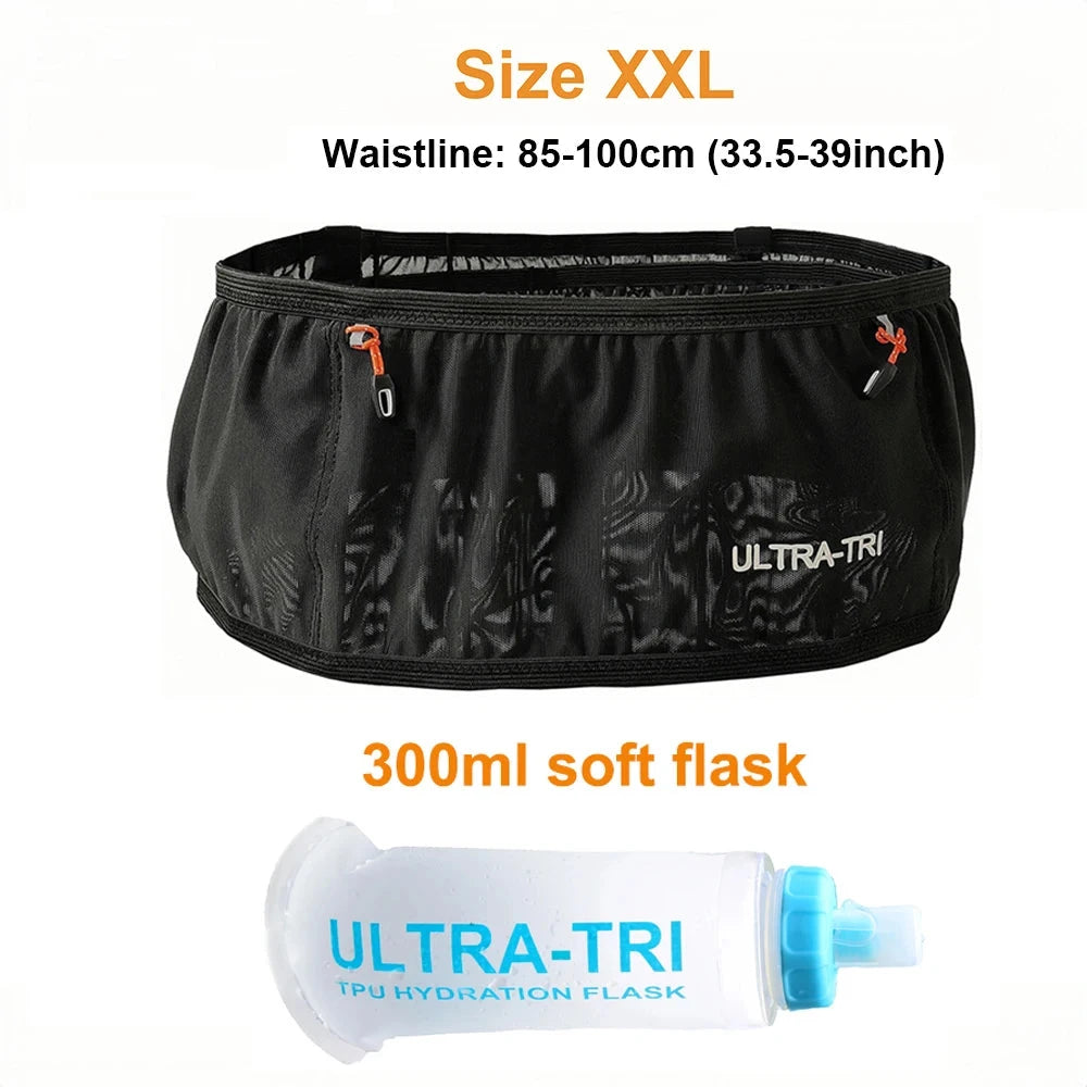 ULTRA-TRI Hydration Running Belt Elastic Bounce Resistant Trail Running Jogging Cycling Marathon Waist Pack GlowCart