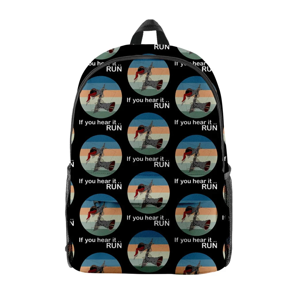 Trendy Youthful Horror Creepypasta Siren Head School Bags GlowCart