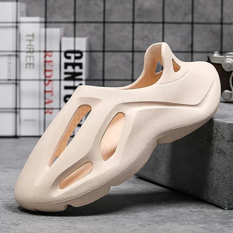 Men's Slippers Summer Soft EVA Beach Hole Shoes Outdoor Women's Slide Non-slip Personalized Hollow Shoes 36-47 GlowCart