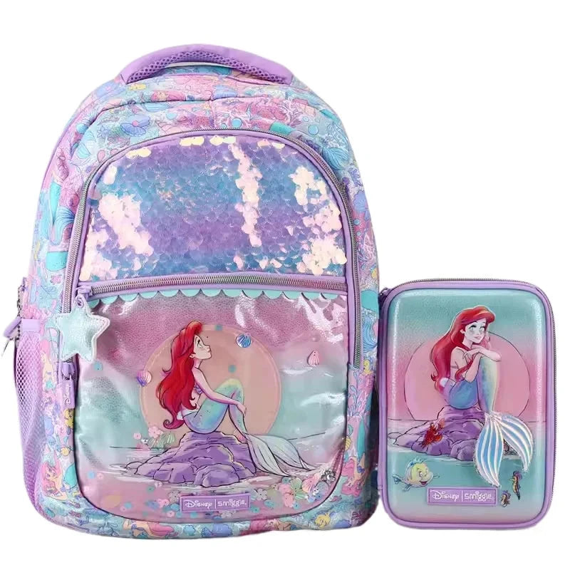The Little Mermaid Ariel Schoolbag Elementary School Girls Children'S Large Capacity Lightweight Backpack Children's Gift GlowCart