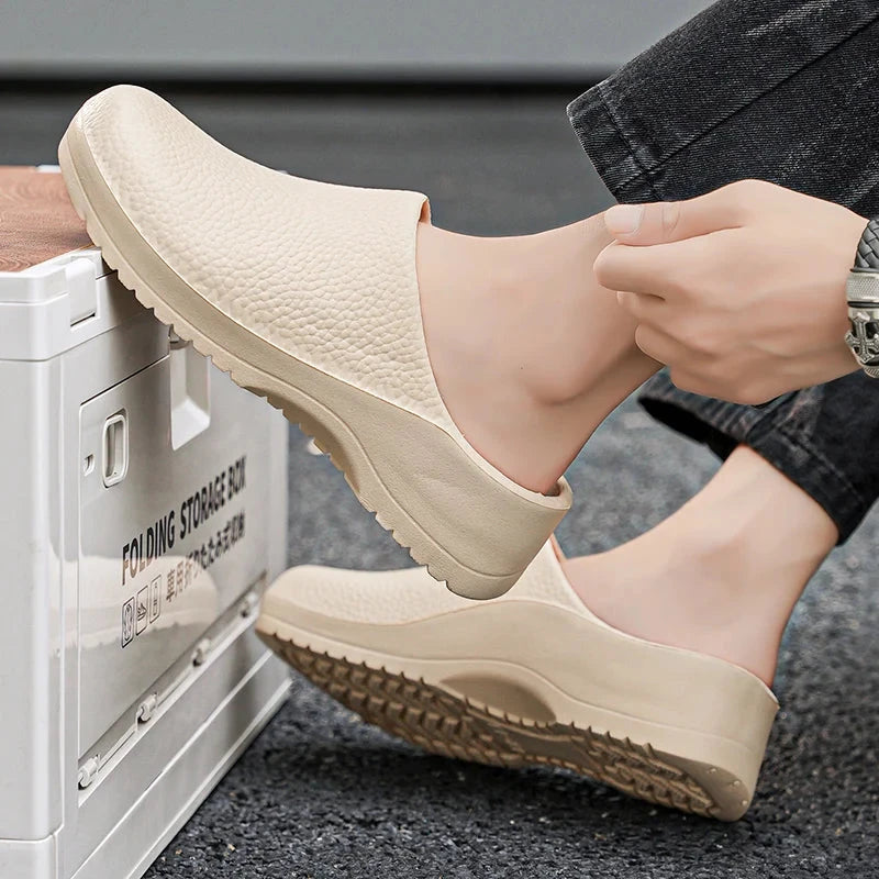 Men's Summer Slippers Oil-resistant Chef  Non-slip Shoes Kitchen Shoes For Men Nurse Work Shoe Casual EVA Lightweight Soft Clogs GlowCart