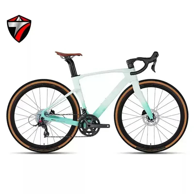 TWITTER Holographic color Gravel V3 RS-24Speed Off-road grade T900 carbon fiber bycicle 700*40C hydraulic disc brake gravel bike GlowCart
