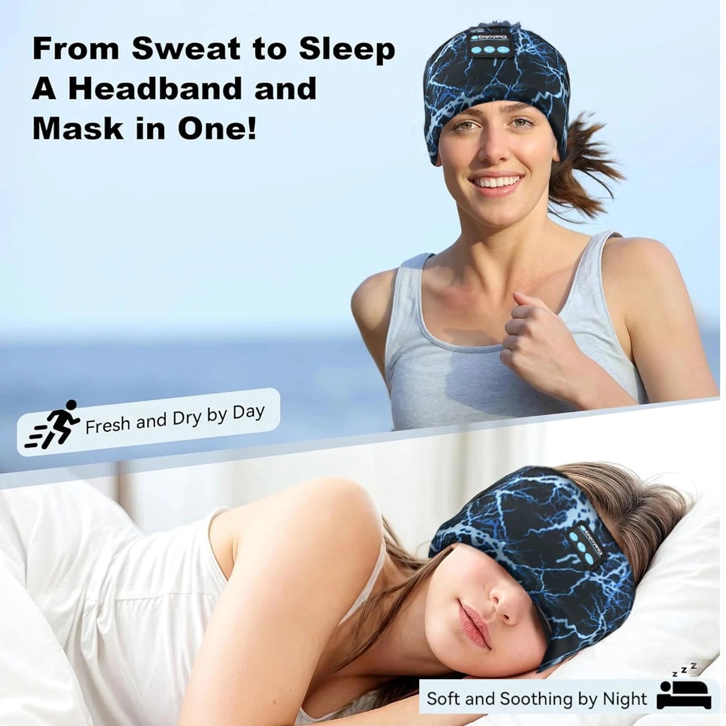 Wireless Bluetooth Headphones Unisex Sports Music Headband GlowCart