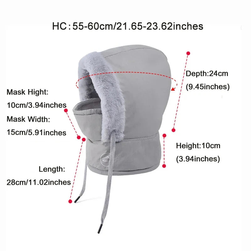 Unisex Plush Balaclava Hat Knitting Breathable Winter GlowCart