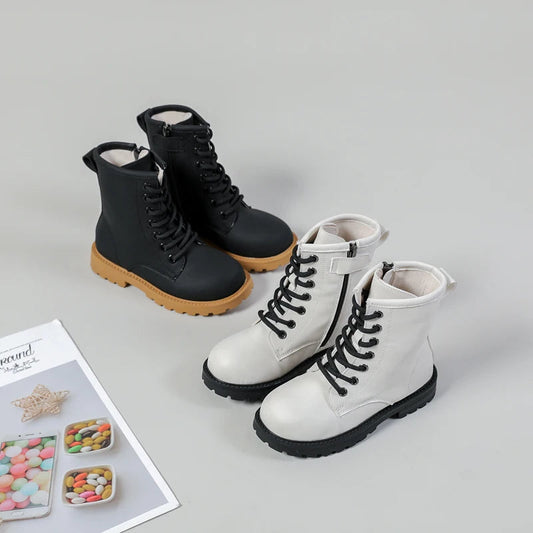 Kids Fashion Boots Children Ankle Boots Baby Girls White Brand Shoes Boys Riding Boots Toddler Soft Casual Platform Autumn New GlowCart