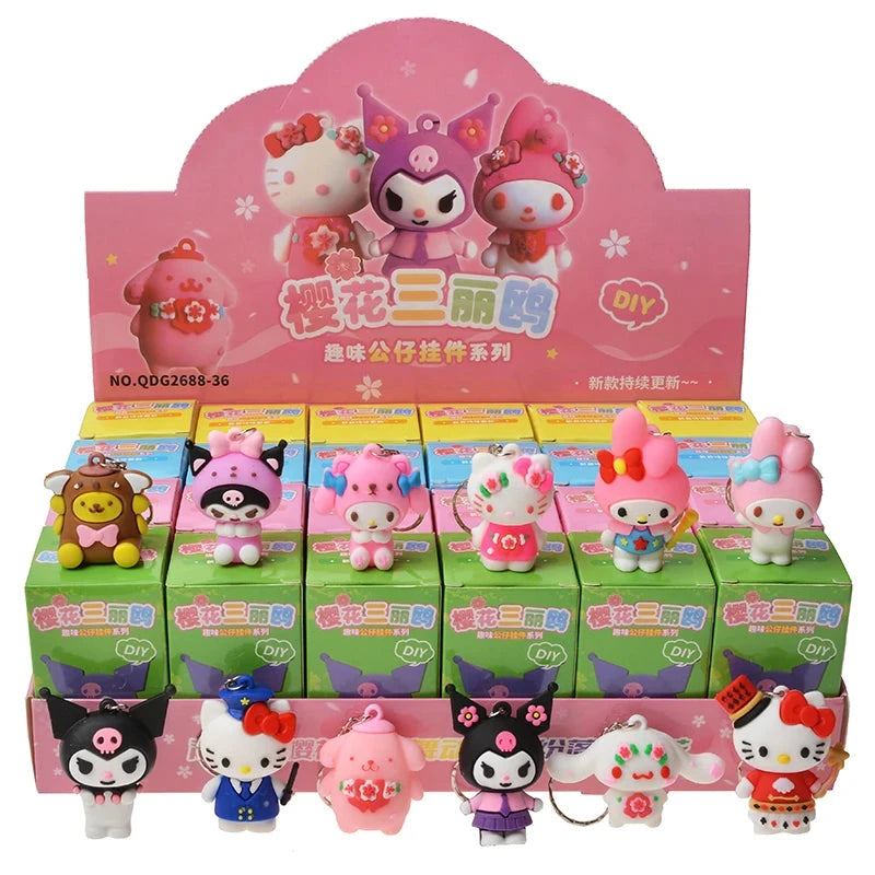 Anime Sanrio Hello Kitty Kuromi Keychain Pendant Figures GlowCart