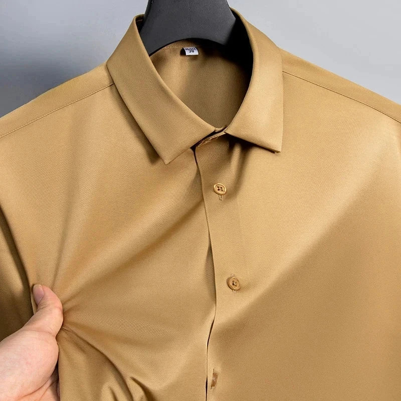 New Anti-Wrinkle Men Shirts Long Sleeve Dress Shirts For Men GlowCart