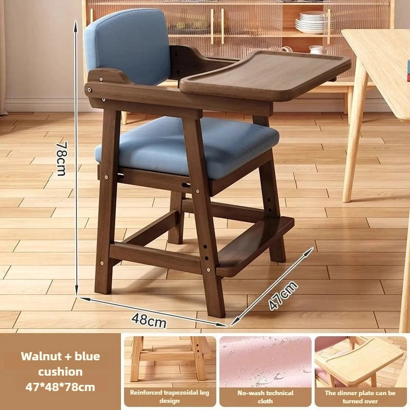 Pure Solid Wood Children’s Dining Chair Baby Foldable Dining Chair for Home Dining Table Simple Baby Chair for Eating Andgrowing GlowCart
