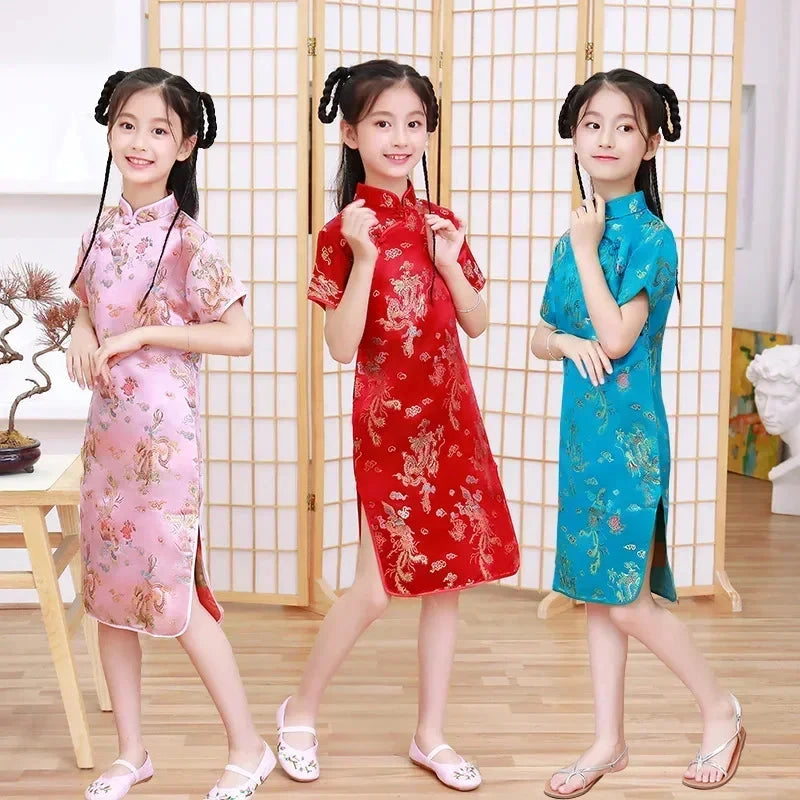 Summer Modern Cheongsam Children Girls Dresses Baby Fashion GlowCart