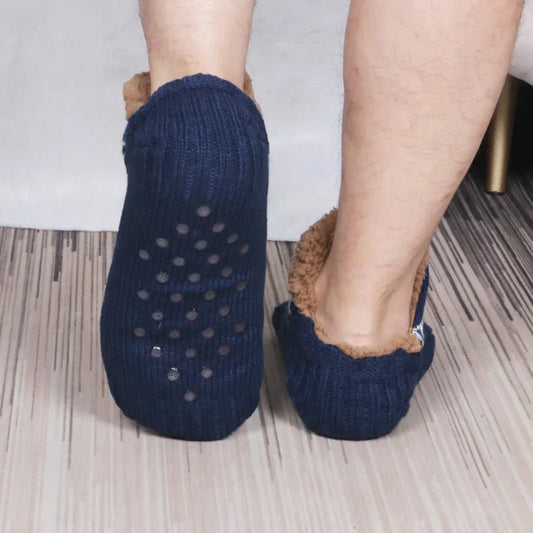 Thermal Men's Fluffy Slipper Socks Winter Warm Women's Short Cotton Thickened Home Sleeping Soft Non Slip Grip Fuzzy Floor Socks GlowCart