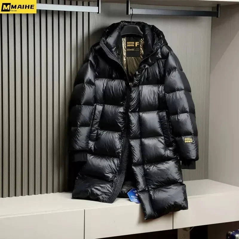-30 ℃ Cold-proof Long Down Jacket Men's Light Luxury Black GlowCart