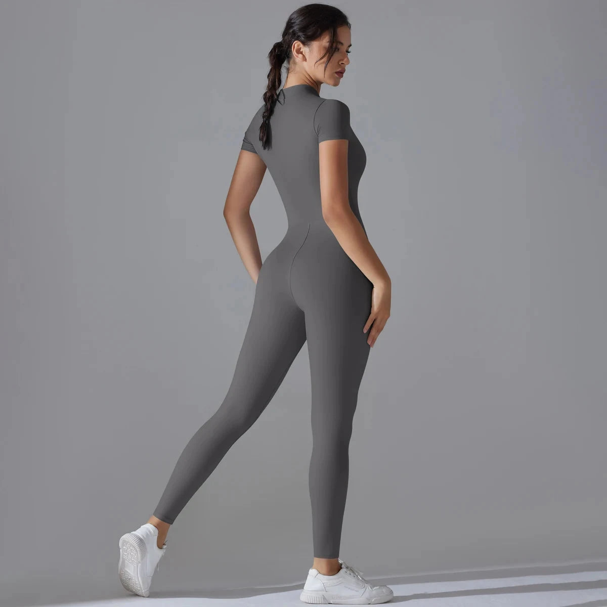 Yoga Set Women's Jumpsuits One-Piece Suit Zipper Short GlowCart