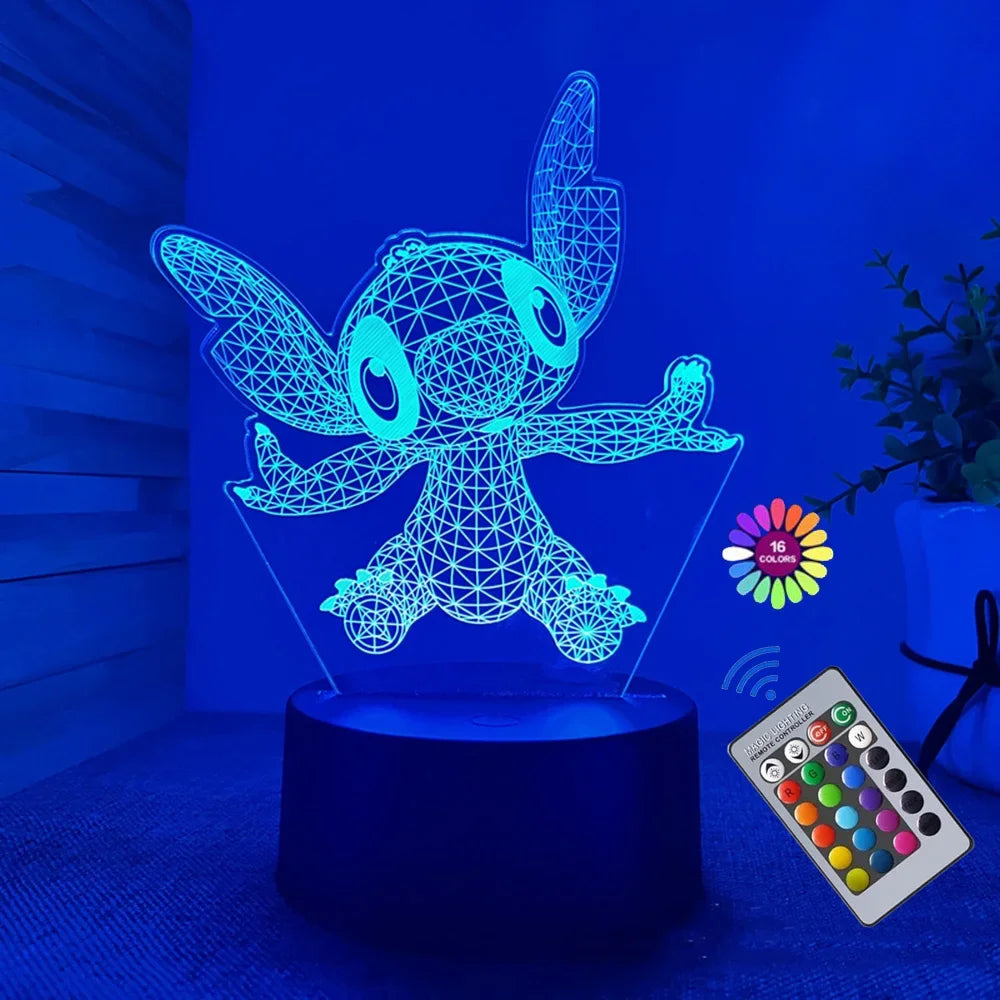 3D Illusion Stitch Night Light with Remote Control and Smart