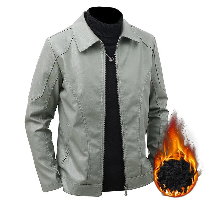 Spring and Autumn Soft Leather Jacket Men's Top Handsome GlowCart