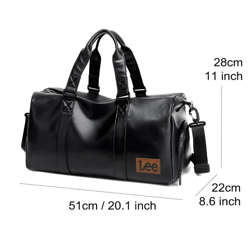 LEE High Quality Waterproof Leather Travel Duffel Bag Dry GlowCart