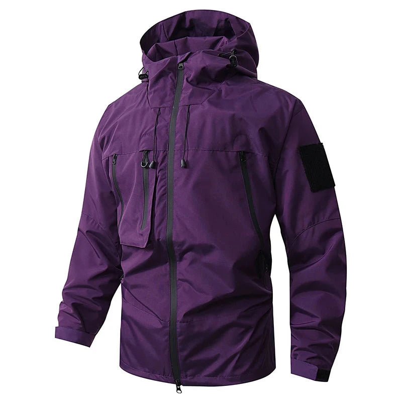 CHRLCK Men's Waterproof Hiking Jacket Purple Women Windproof GlowCart