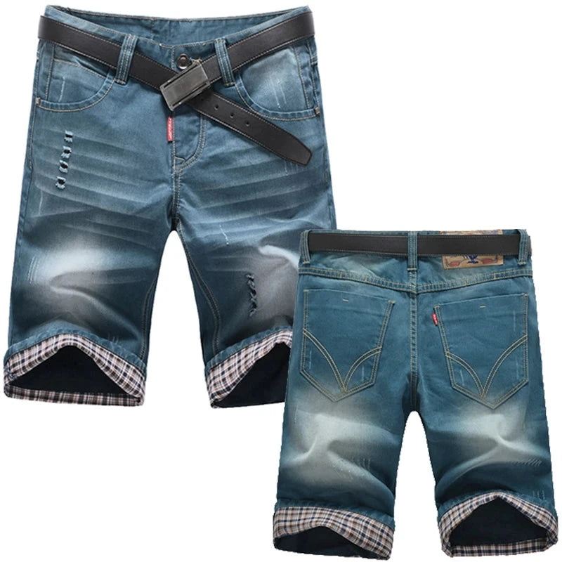 High quality Big size Denim shorts Summer Shorts Men Ripped GlowCart