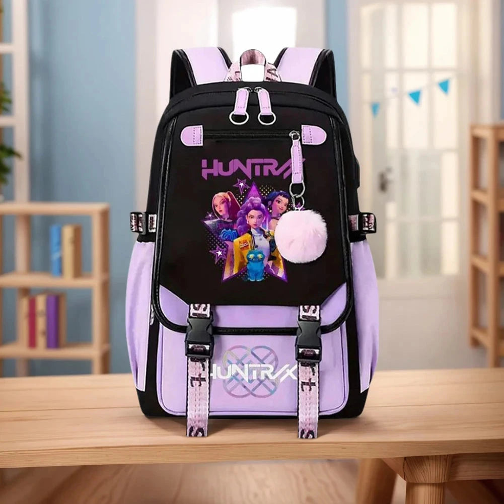 KPop Demon Hunters Backpack Demon Slayer Backpack Up To 20L Durable Waterproof Travel Backpack For Boys Girl Fan Peripheral Gift GlowCart