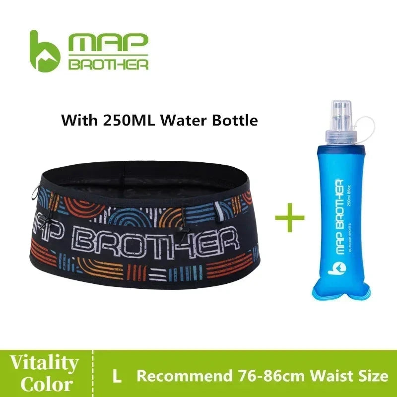 MAP BROTHER W1002 Hydration Running Belt Waist Pack Travel Money Bag Trail Marathon Gym Workout Fitness Mobile Phone Holder Bag GlowCart