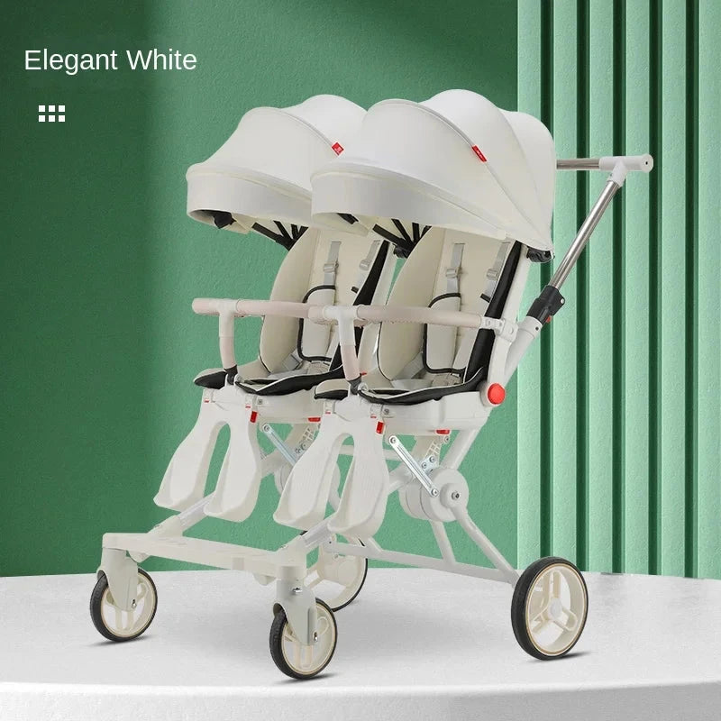 Baby Stroller Twins Slipping Baby God Infant Double Can Lie Flat and Sit Lightweight Carrying Folding Two-way Baby Pushchair GlowCart