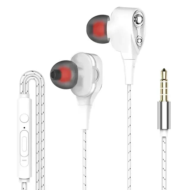 Explosive Double Moving Coil Headphones In Ear Subwoofer GlowCart