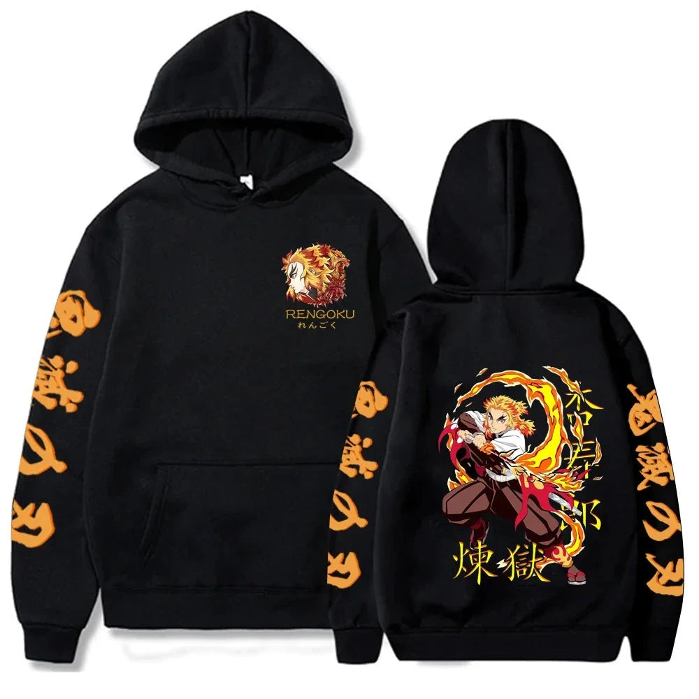 Harajuku Demon Slayer Plus Size Hoodie Kamado Nezuko Graphic GlowCart