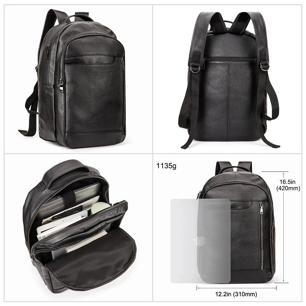 KAVIS Genuine Leather Fashion Backpack Laptop Men Luxurious GlowCart