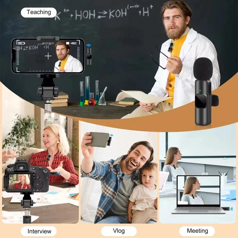 Microphone Wireless Lavalier Microphone for Live GlowCart