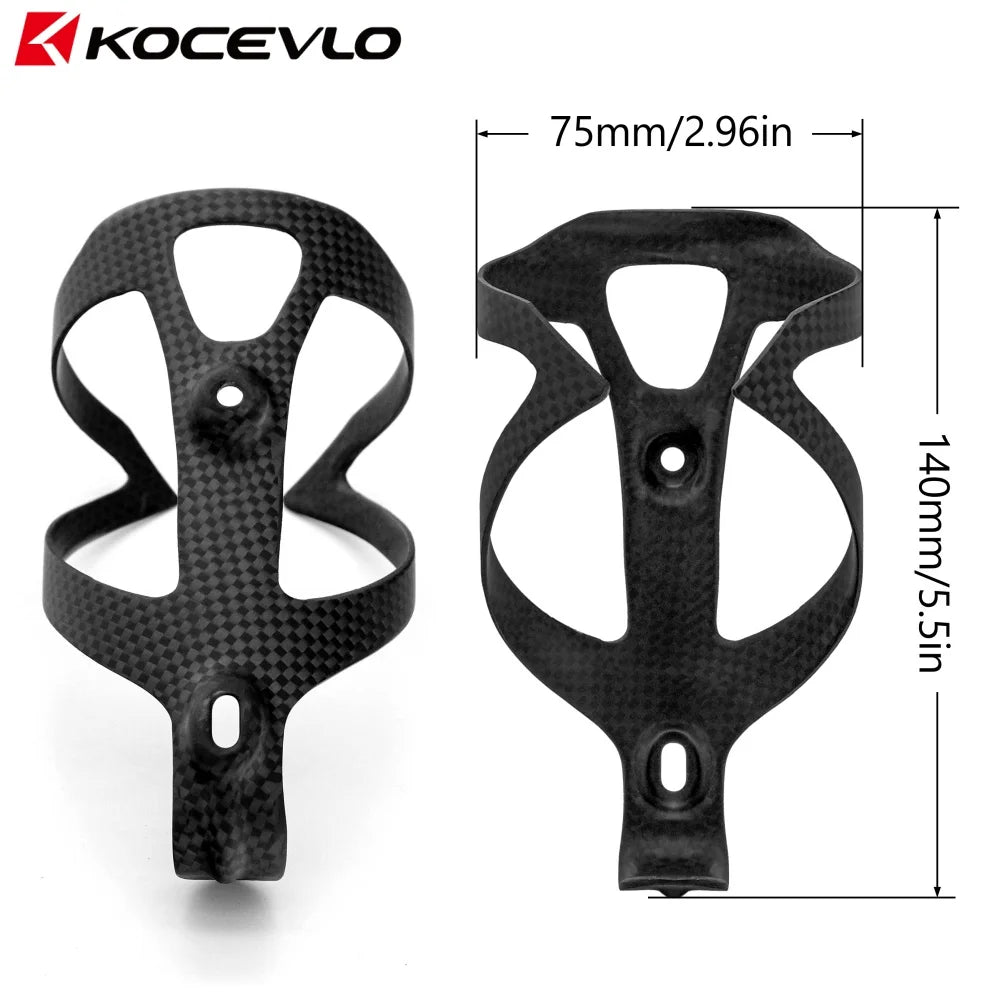 KOCEVLO RXL Lightweight Bicycle Bike Cycling Carbon Bottle Cage 22g Mtb Holder Black 3K carbon Matt GlowCart