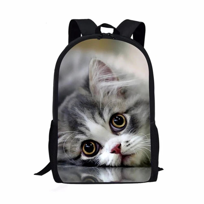 Trendy Popular Cat Notebook Backpacks pupil School Bags 3D GlowCart