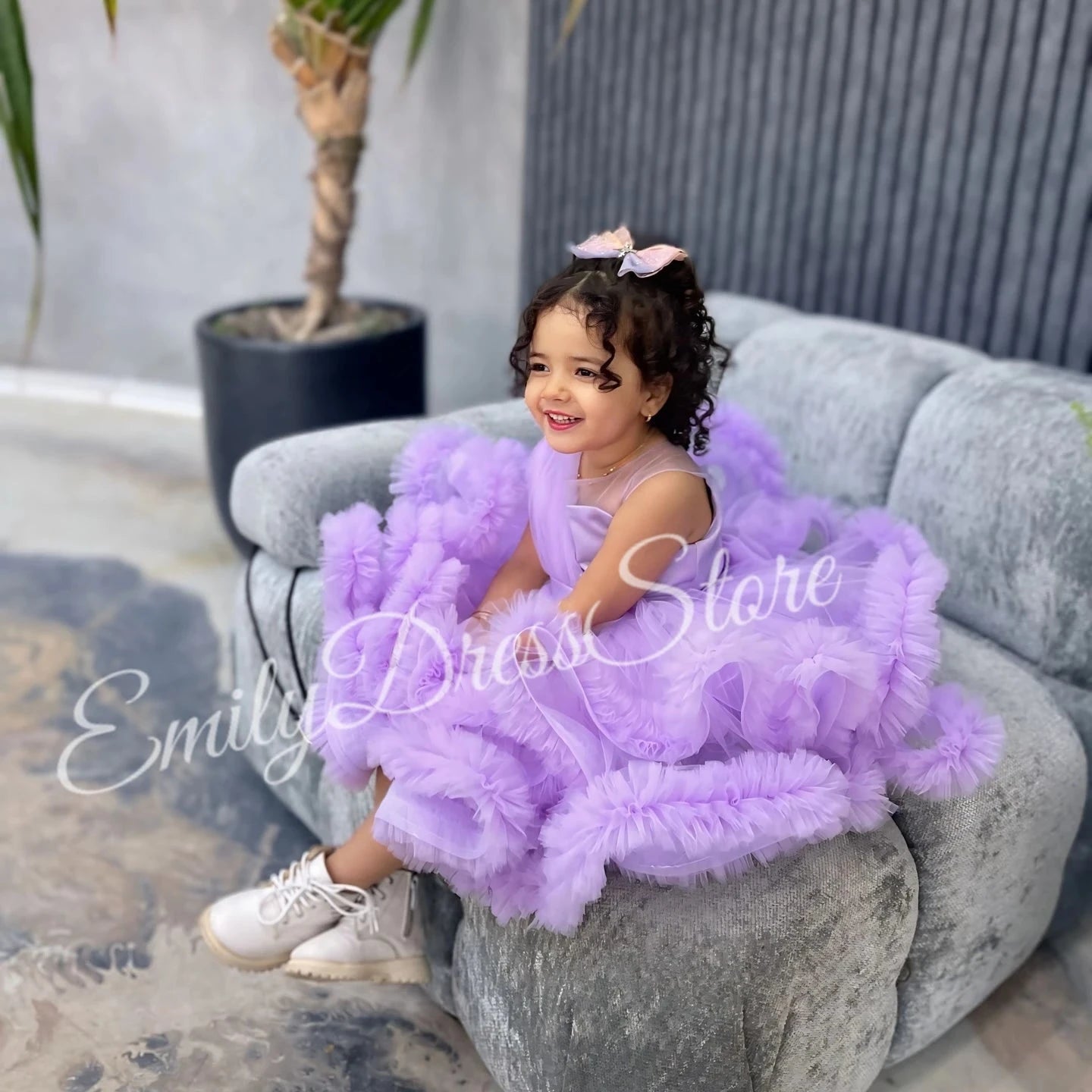 Customized Purple Flower Girl Dress For Wedding Applique GlowCart