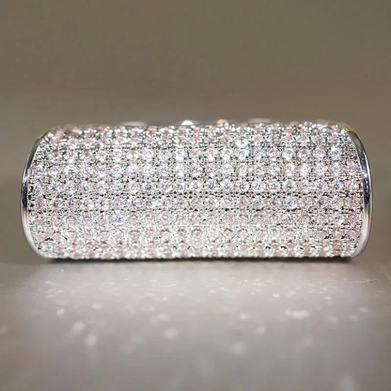 Huitan Unique Design Women Rings Full Bling Bling CZ Wedding GlowCart