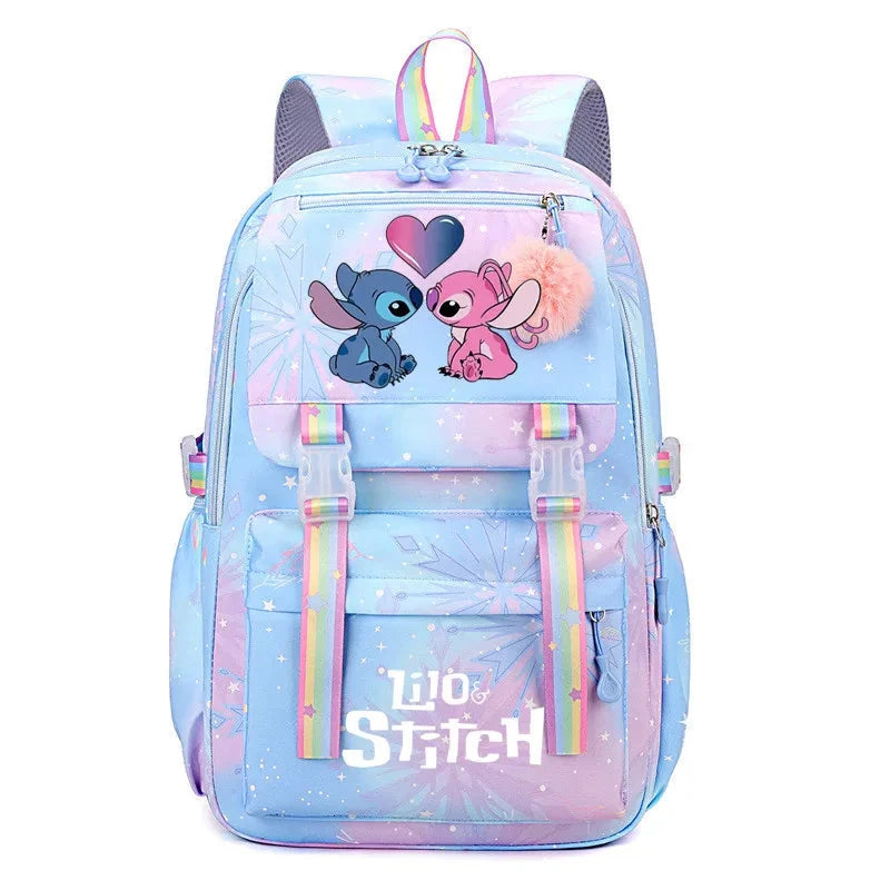 Cartoon Lilo Stitch Printed Backpack Teenger Girl Boy Schoolbag Kawaii Student Children Schoolbag Laptop Bookbag Travel Bag GlowCart