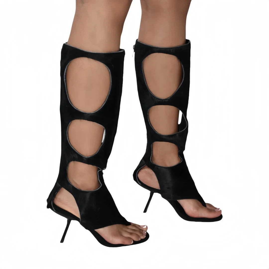 2025 New Luxury Women's Knee-High Boots | Real Horsehair GlowCart