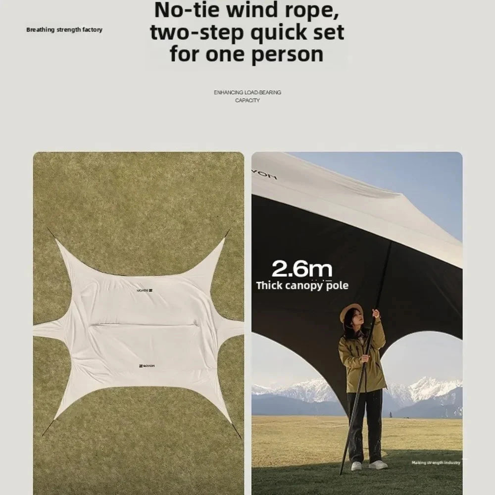 Outdoor camping blackout hexagonal canopy tent instant GlowCart