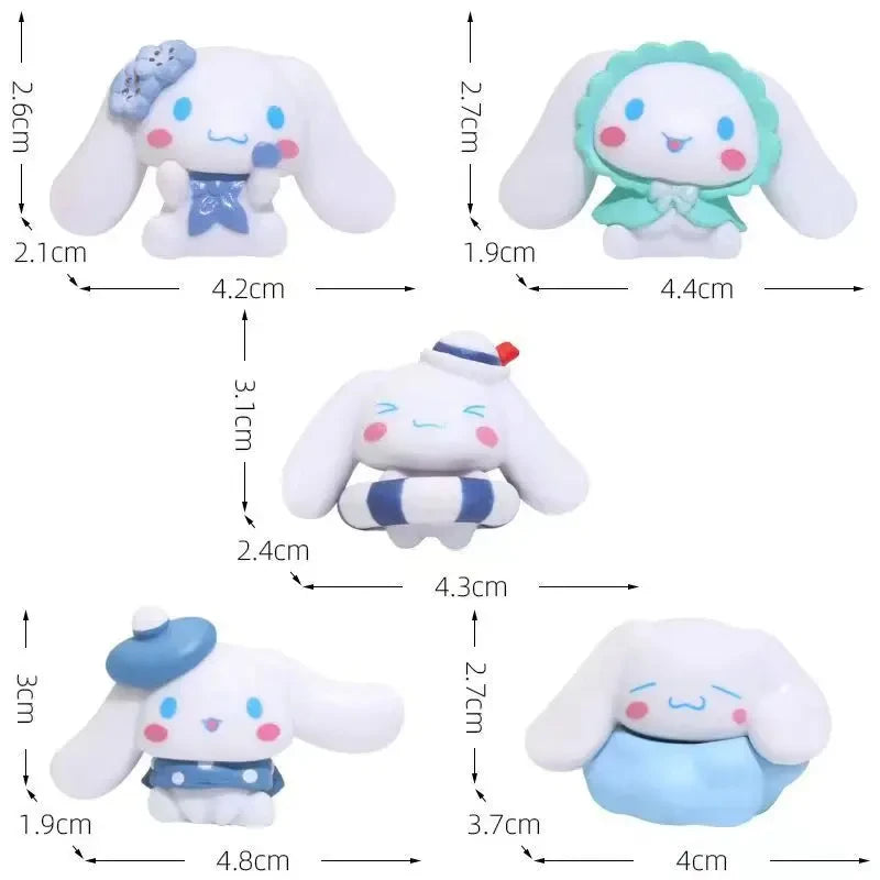 5pcs 3-4cm Action Figures Cinnamoroll Kuromi Melody Cartoon
