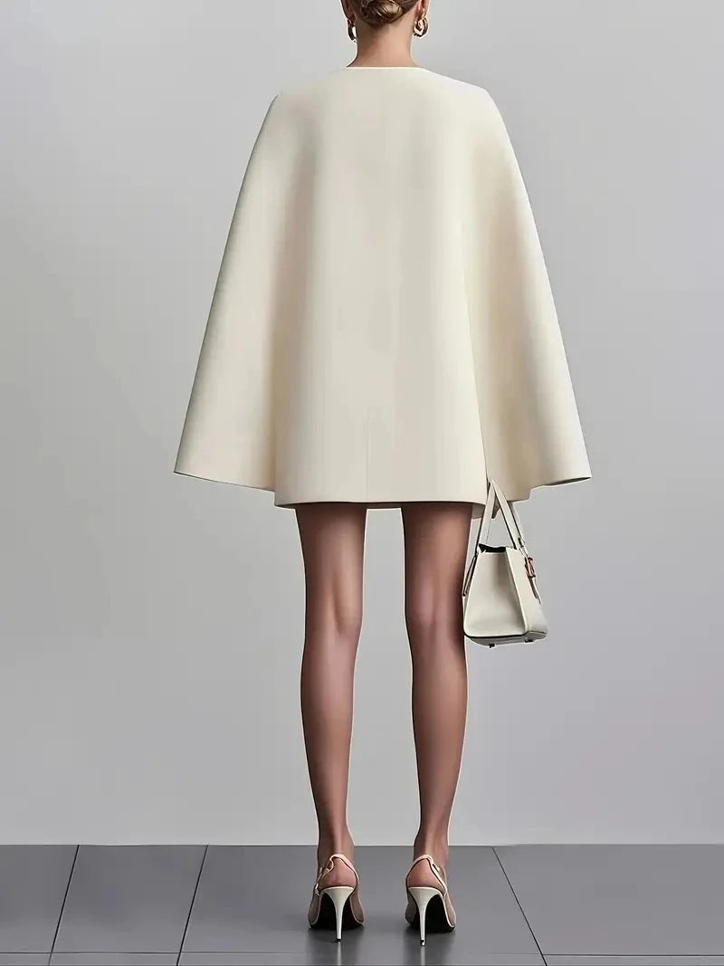 Autumn commuting double-breasted shawl cloak solid colour GlowCart