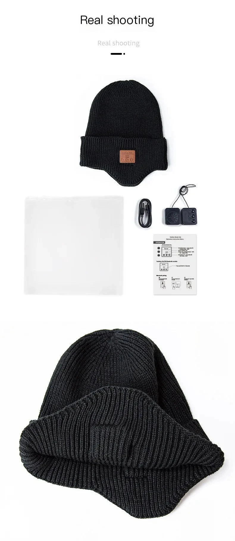 Wireless Bluetooth Earphone Hat Headset Rechargeable With GlowCart