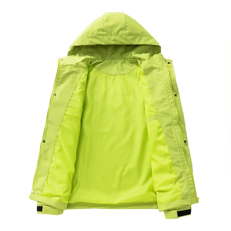 CHRLCK Men's Waterproof Hiking Jacket Green Women Windproof GlowCart