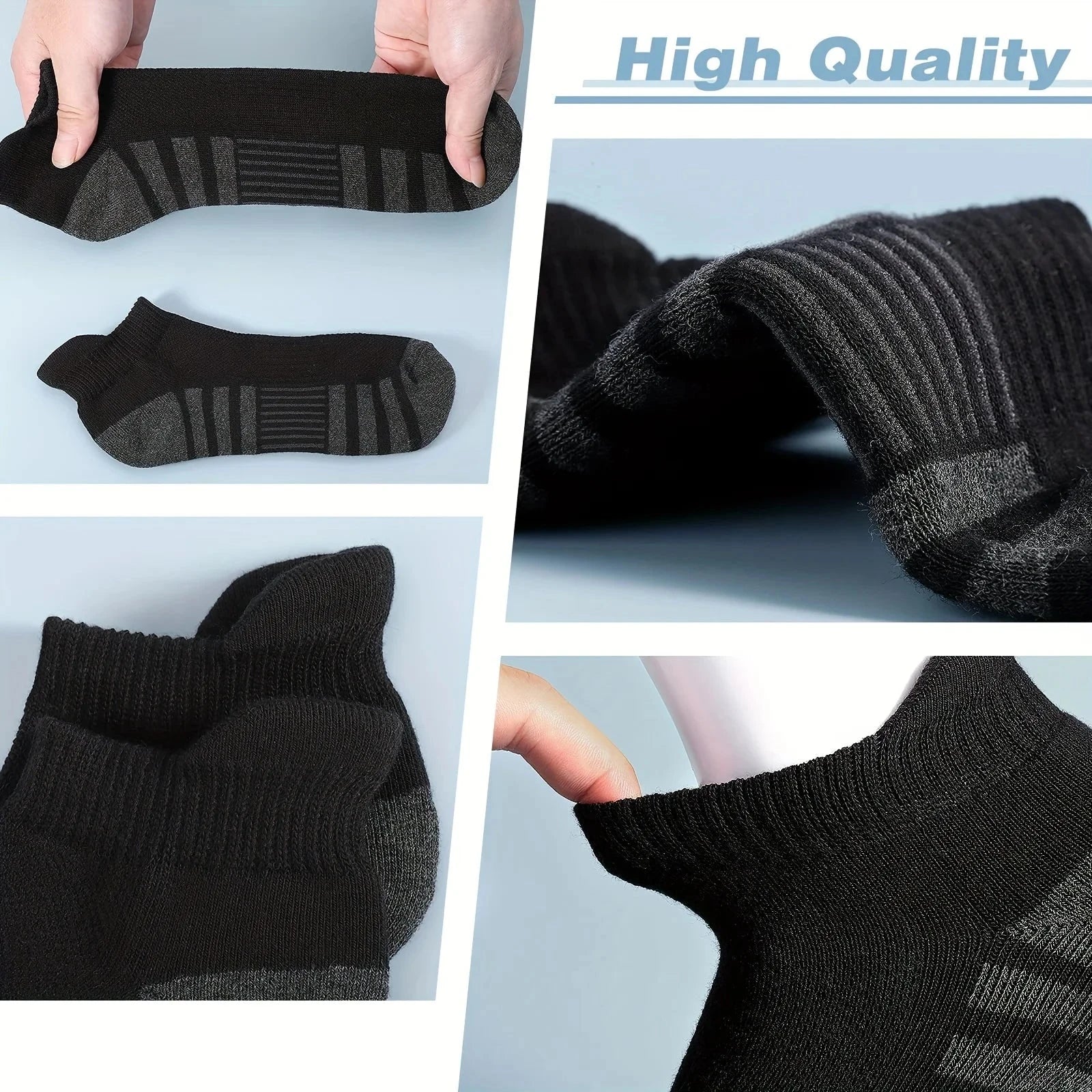 12 Pairs Men's Mesh Breathable Sports Socks , Solid Color Low Cut Casual Short Tube Socks For All Seasons GlowCart