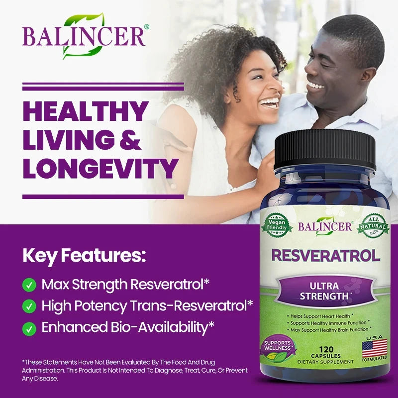 Balincer Resveratrol Capsules Support Cardiovascular Health, GlowCart