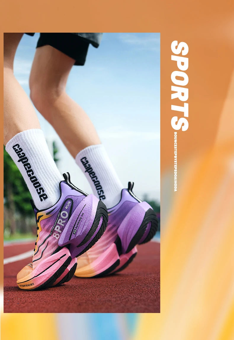 Speciality Carbon Plate Sports Running Shoes Marathon Air Cushion Men Breathable Lightweight Women Comfortable Nonskid Sneakers GlowCart