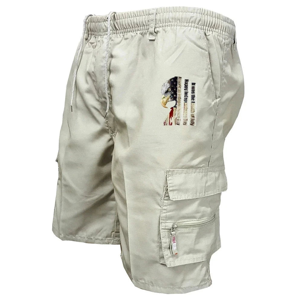 Men's Elastic Waist Cargo Work Shorts Men Outdoor Leggings GlowCart