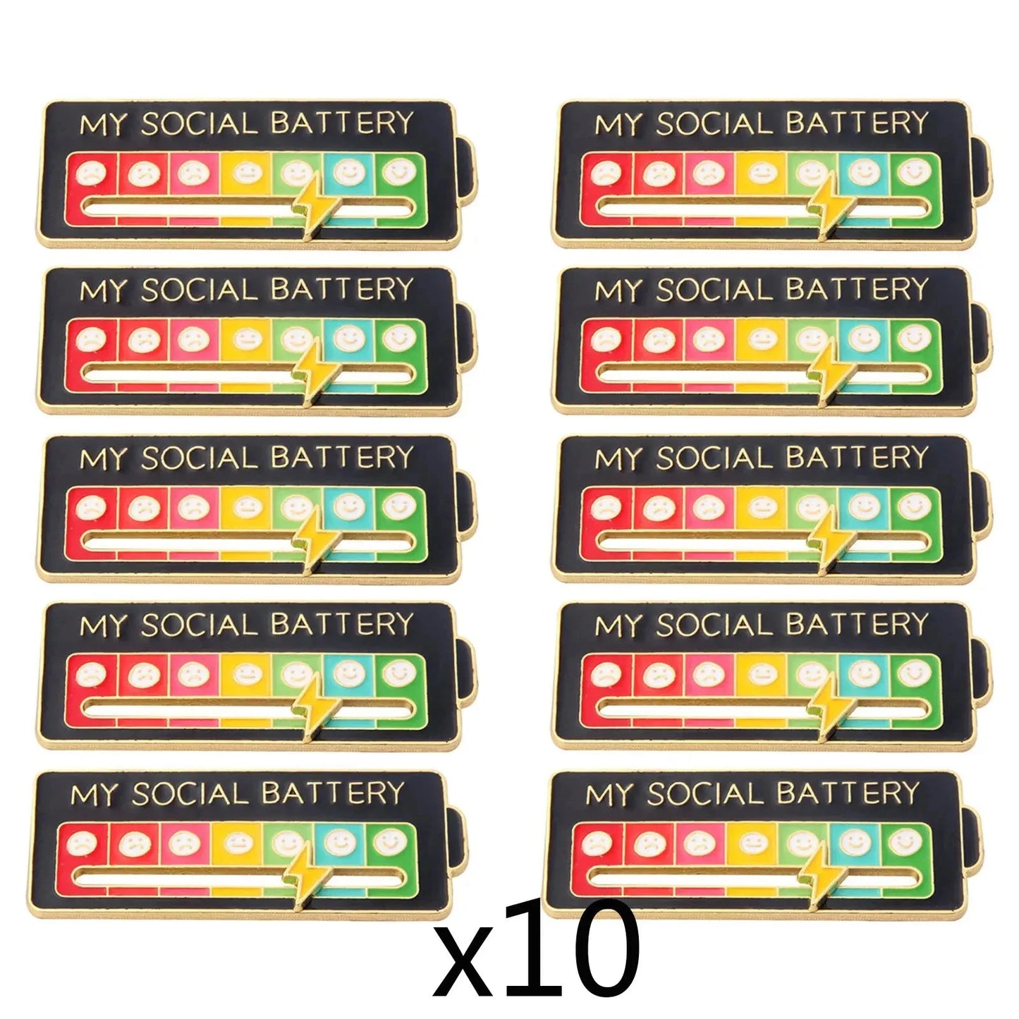 My Social Battery Lapel Pins For Backpacks Broche Enamel Pin GlowCart