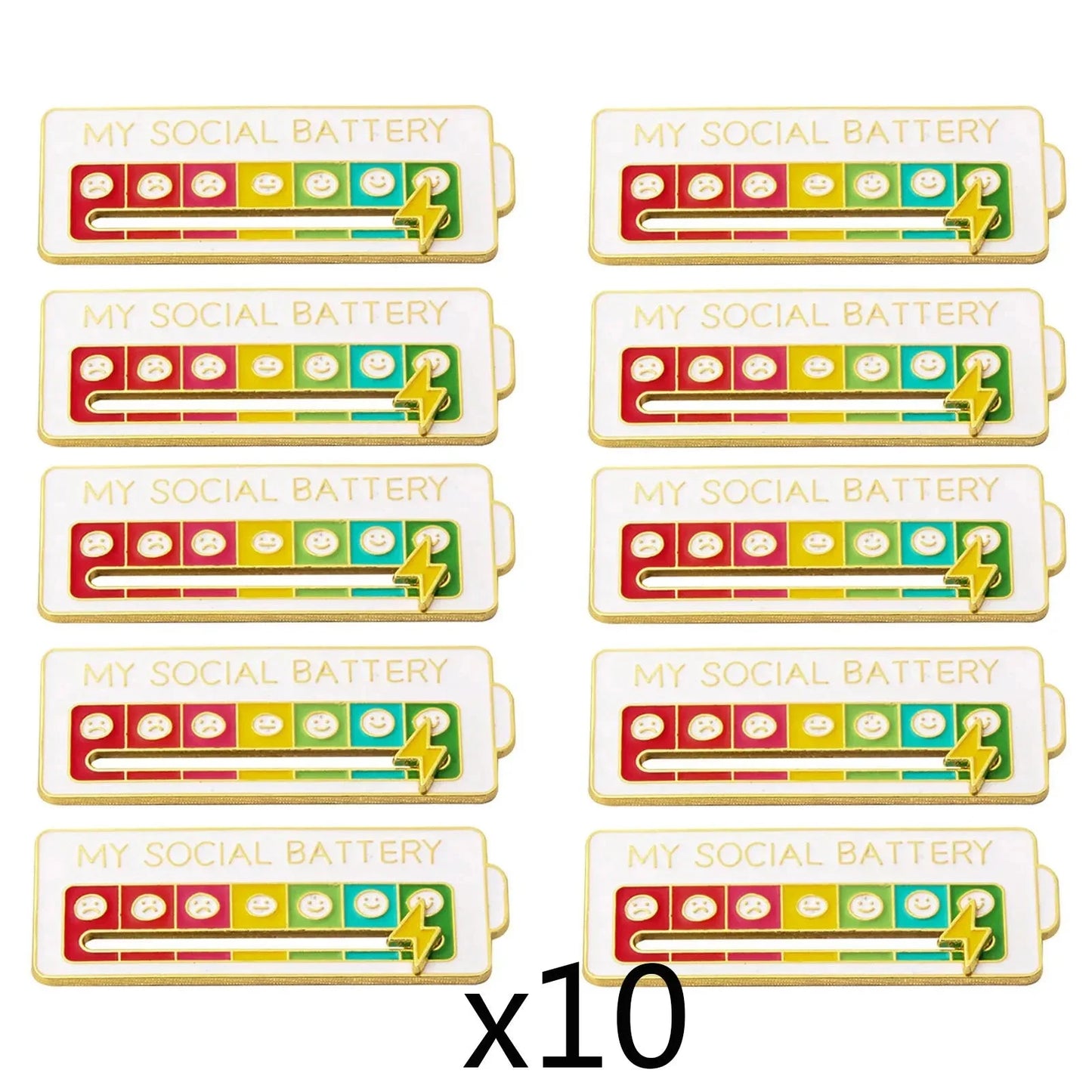 My Social Battery Lapel Pins For Backpacks Broche Enamel Pin GlowCart
