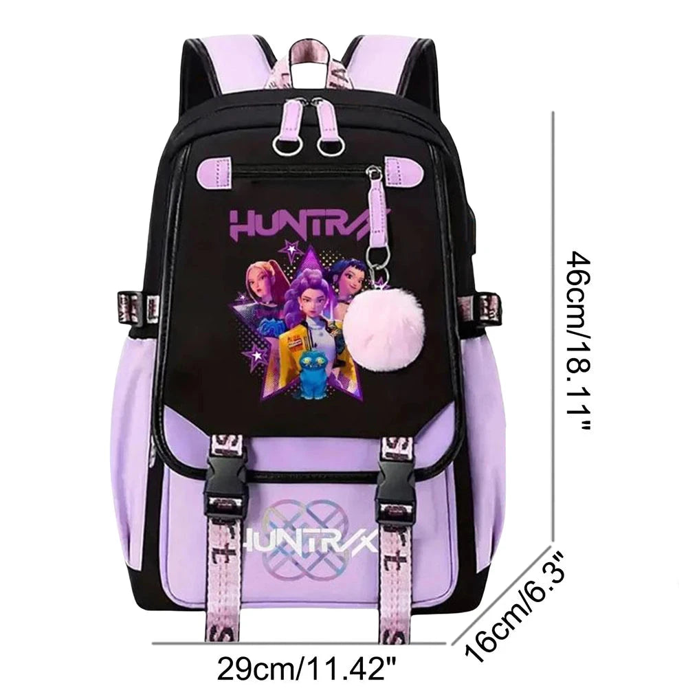 School Backpack for Students KPop Demon Huntes Daily Bagpack 2025 Hot Movie Print Backpacks for Girl Boy Laptop Usb Port Bag GlowCart
