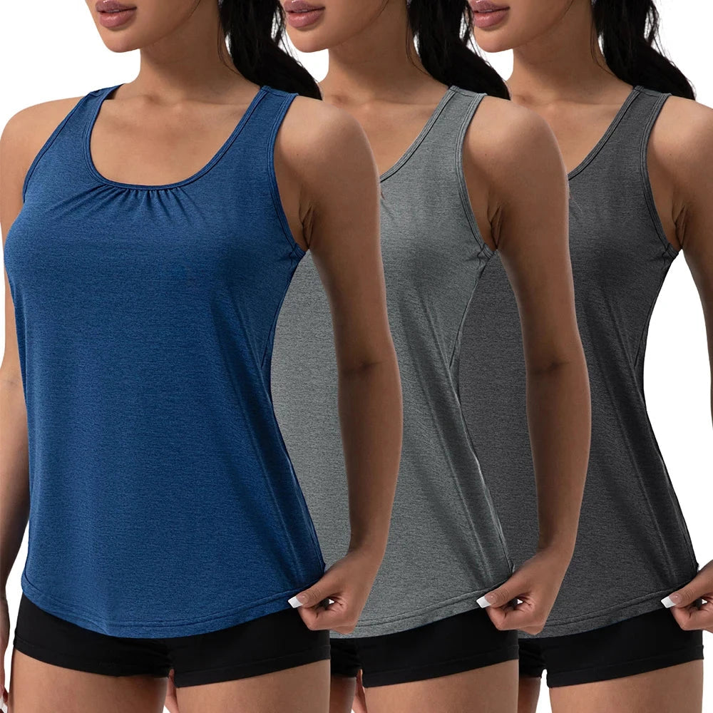 V-Neck Pleated Sleeveless Yoga Top for Women Loose Sports Top Solid Color Elastic Shirts Running Exercise Vests Gym Clothing GlowCart