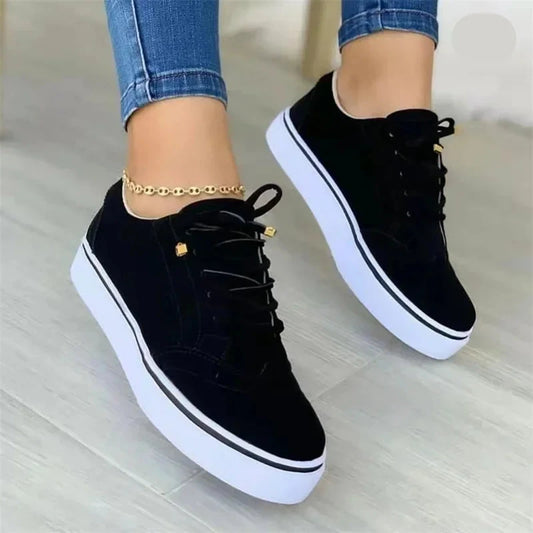 2024 New Women's Low-top Vulcanized Shoes Round Toe Casual GlowCart