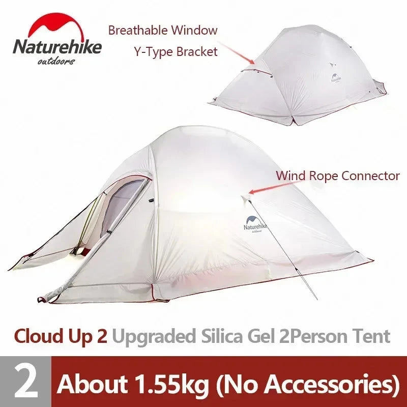 Naturehike Cloud Up 1 2 3 Person Camping Tent Ultralight GlowCart